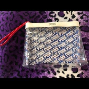 Pink clear American flag bag